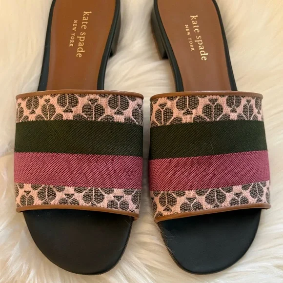 KATE SPADE Spade Flower Jacquard Leather Sandals - Picture 4 of 11